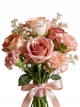 Shimmer Pink & Champagne Rose & Carnation Handheld Bouquet