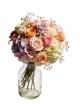 Multicolor Rose & Hydrangea Preserved Glass Vase Arrangement