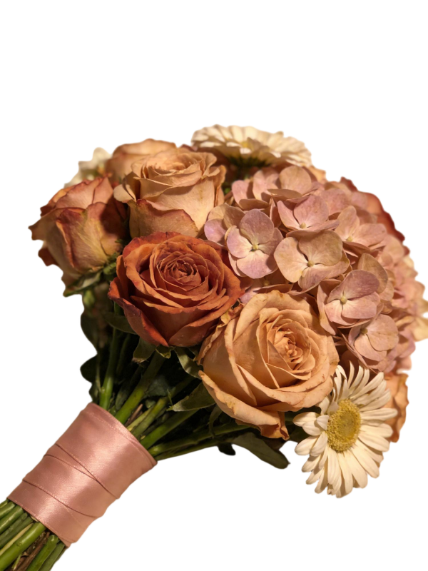 Vintage Dusty Rose & Hydrangea Preserved Bridal Handheld Bouquet