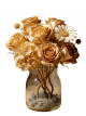 Luxury Gold Foil Rose & Hydrangea Preserved Glass Vase Arrangement