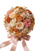 Luxury Gold Foil Rose & Carnation Bridal Round Bouquet