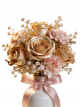 Luxury Gold Foil Rose & Carnation Vase Arrangement with Baby's Breath