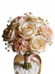 Shimmer Champagne Rose & Carnation Preserved Glass Vase Arrangement